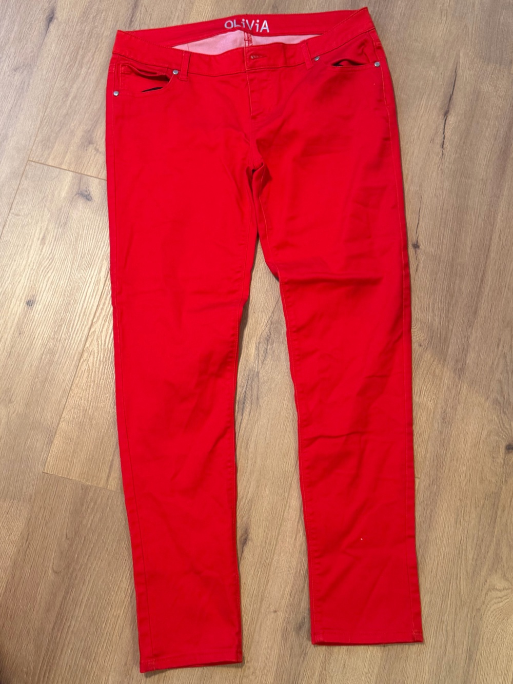 dELiA*s Women's Skinny Pants in Bright Red